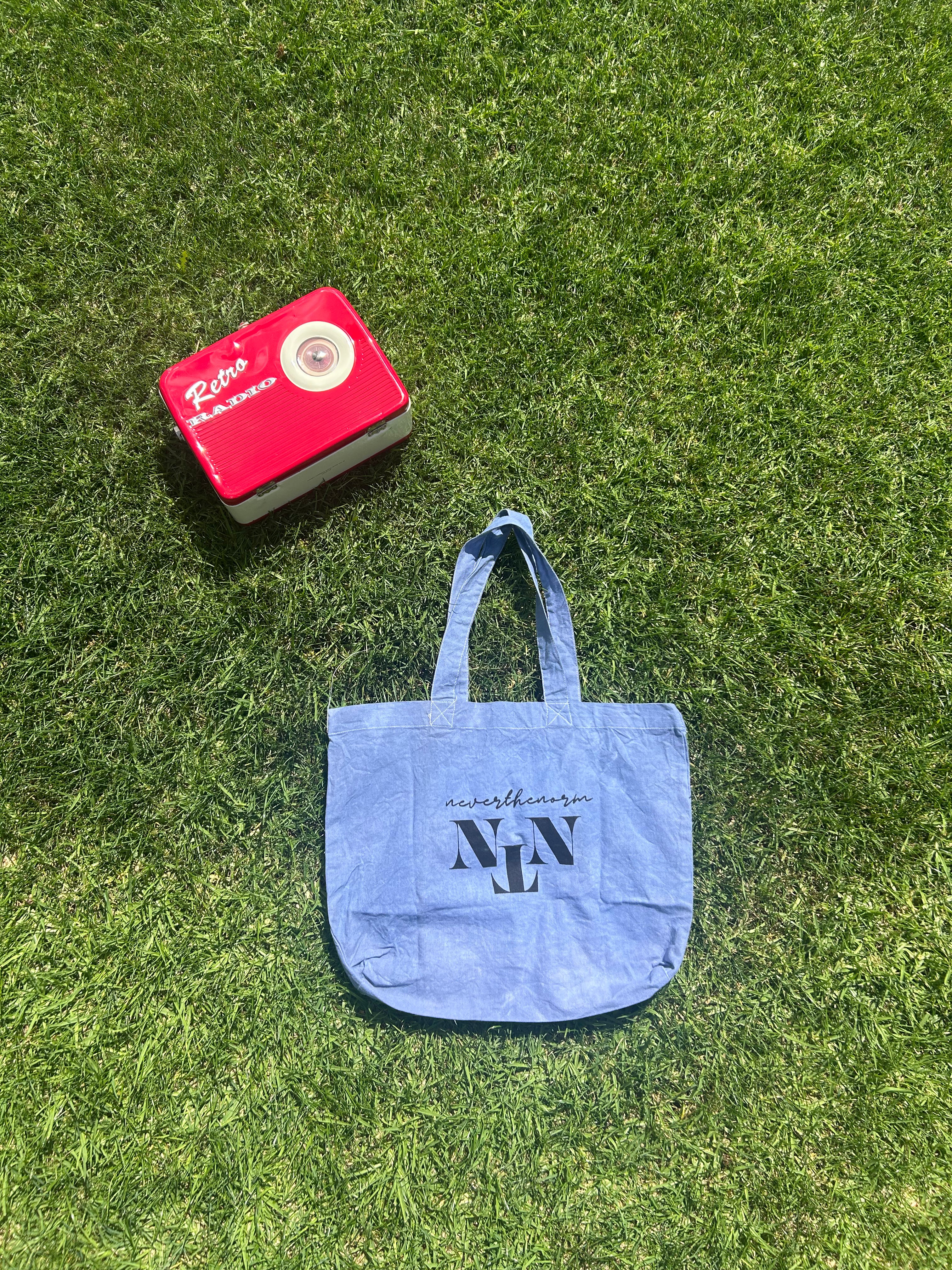 cursive tote bag